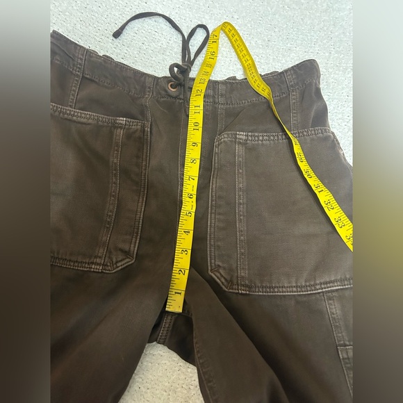 Free People Silverton Pull On Barrel Jeans Size M Brown Cargo Boho Lagenlook - Picture 9 of 10